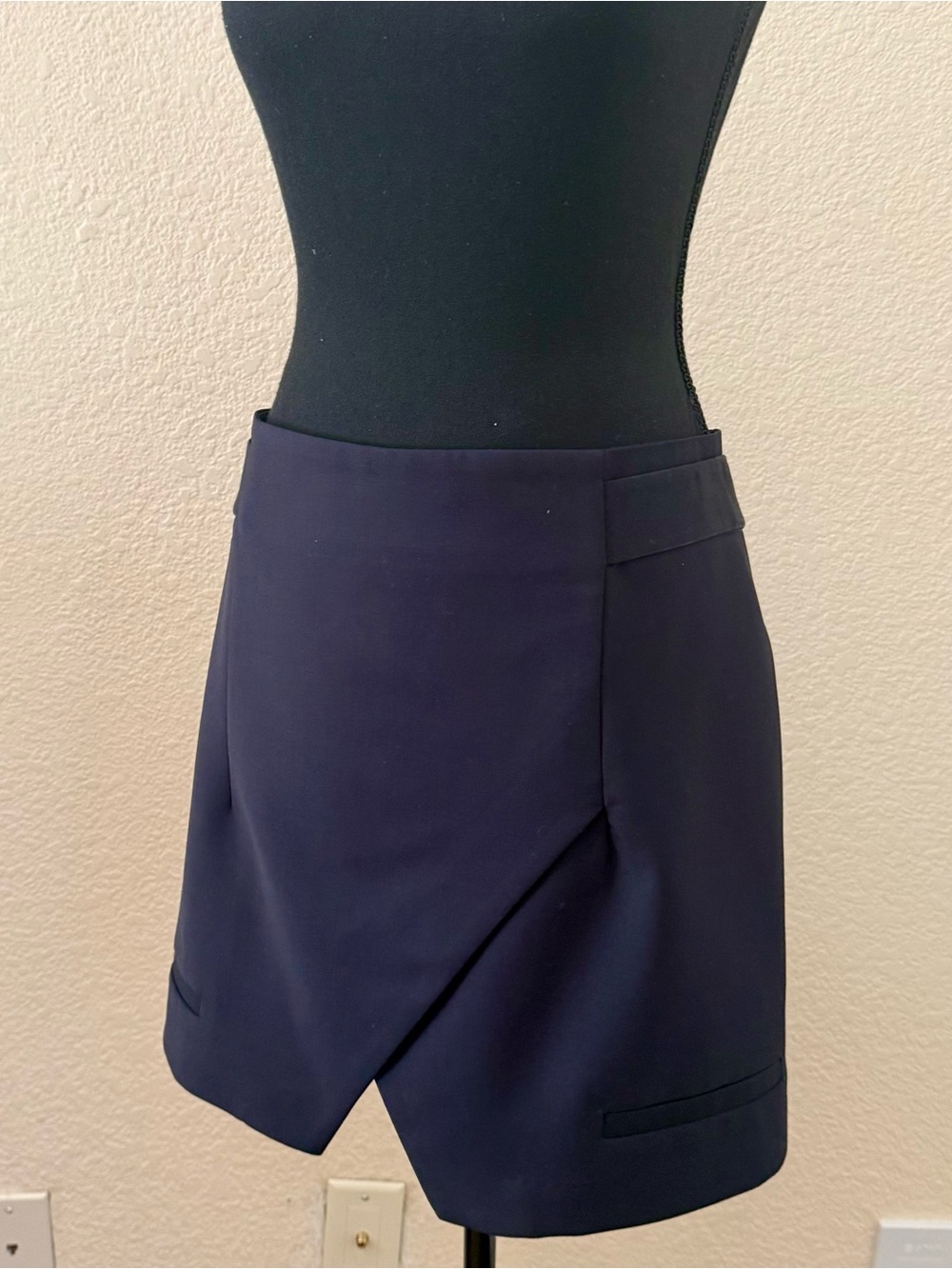Cue x Dion Lee Archival 2010 Navy Structured Mini Skirt AU Size US 4